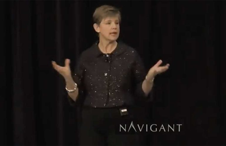 Sally Helgesen speaking at the Navigant Somen's Conference