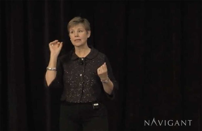 Sally Helgesen speaking at the Navigant Women's Conference