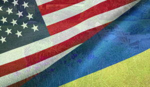 flag of the united states of America next to the flag of Ukraine