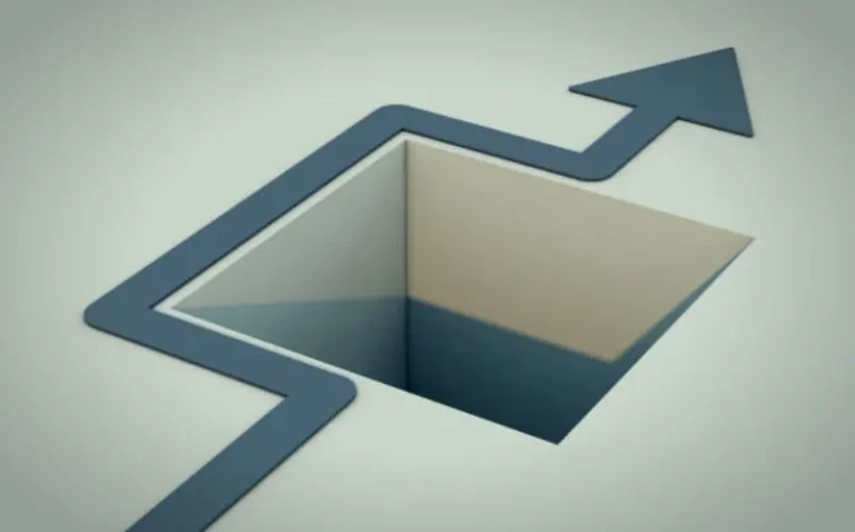 graphic of a square hole in the ground with an arrow going around the hole